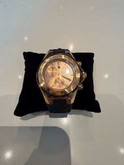 Michele Tahitian Jelly Bean Rose Gold Plated Chronograph Watch