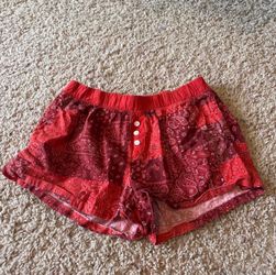 Size Small Red Paisley Bandana Print Boxer Shorts