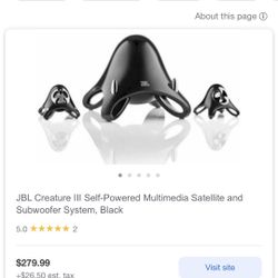 JBL Creature III Speaker System With Subwoofer