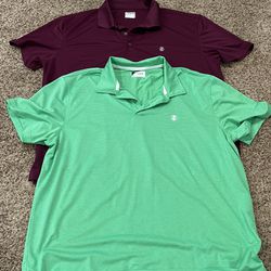 IZOD Golf Polo Shirt Adult XXL Mens Purple /XL green Stretch Outdoor Hike Lightweight