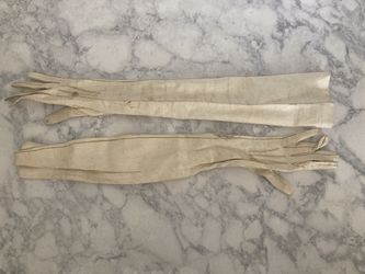 Antique French Long Leather Ladies Gloves