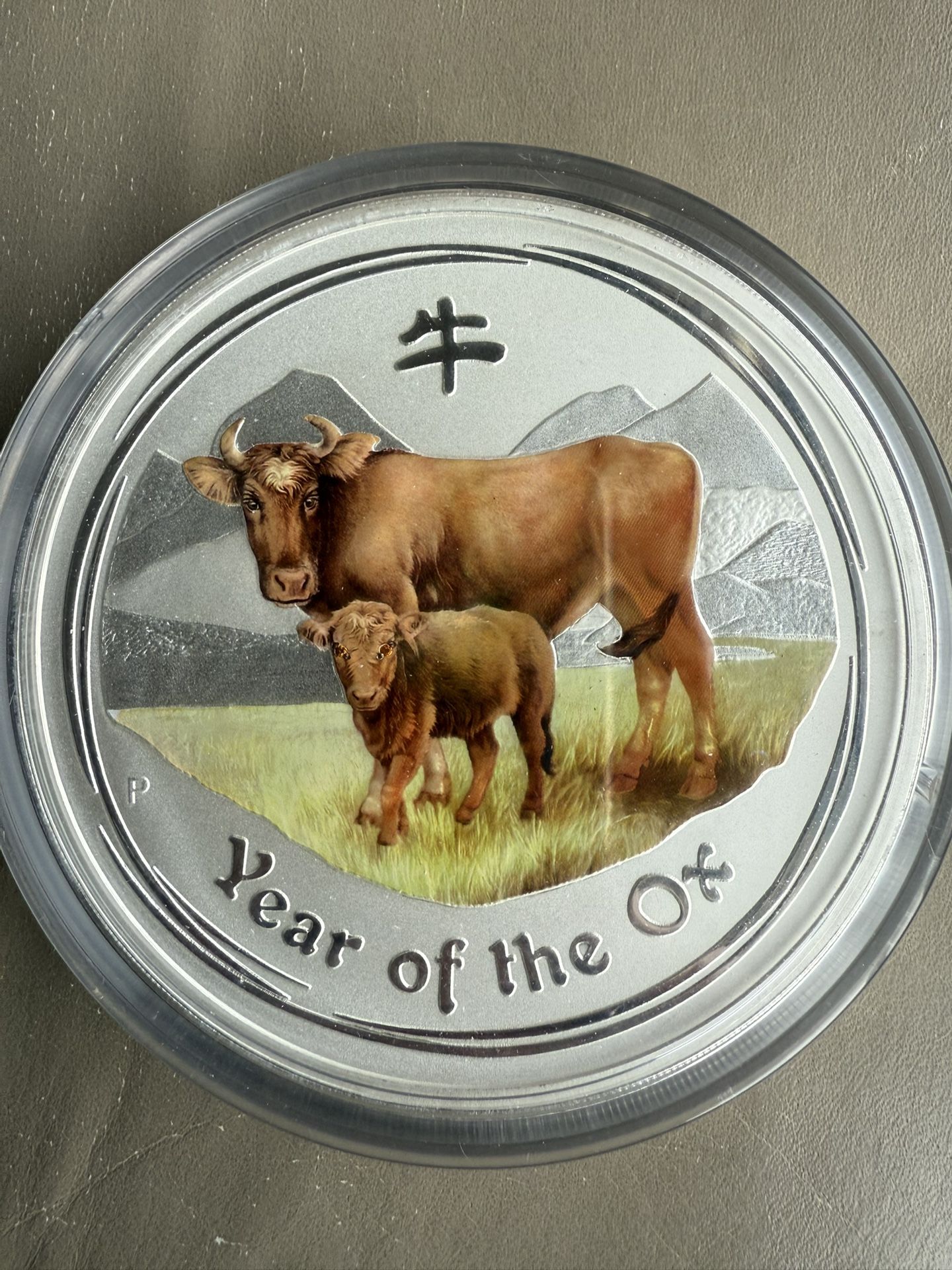 2009P 1kilo Year Of The Ox Colorized Silver Coin