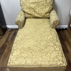 Super Beautiful Gold Chair with Long Chaise 