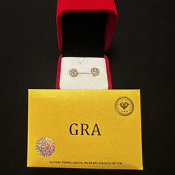 Brand New Sparkling 1ctw Moissanite Flower Cluster Stud Earrings - GRA Certified