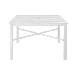 StyleWell 42 in Mix and Match Lattice White Square Metal Patio Dining Table Slat Top FTS70660-W