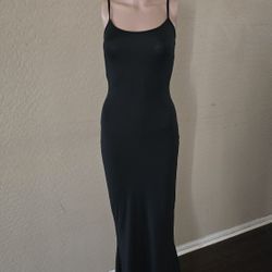 Sleek Black Minimalist Cami Maxi Dress