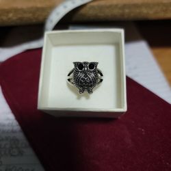 Size 9 Vintage Owl Ring Stainless Steel 