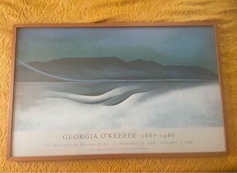 Large Vintage Georgia O’Keeffe Framed Exhibition Poster