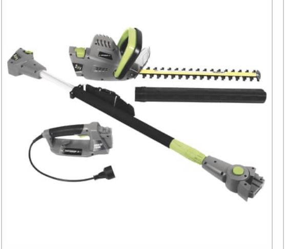 Earthwise 2-in-1 Corded Electric Convertible Pole Hedge Trimmer —18in. Blade