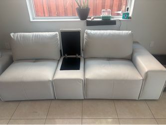 Leather sectional with built in speakers
