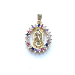 Pendant Virgen De Guadalupe Gold Plated Oro Laminado 