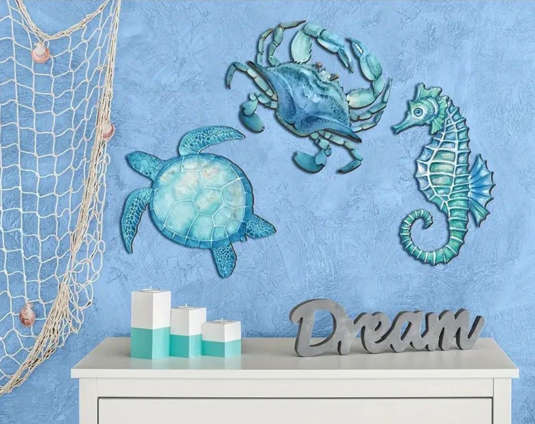 Set Of Three Ocean Dweller Wall Decor
