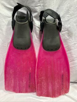 Vintage Pink AMF Mares Power Plana Diving Fins Sz M