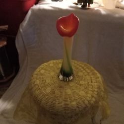 Vintage Murano Style Gkass Lily Hand Crafted