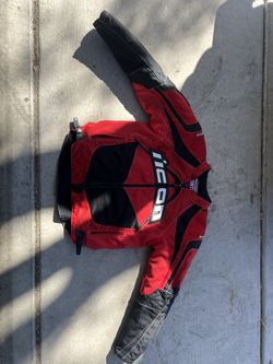 Icon Contra Full Zip Insulated Textile Motorcycle Jacket Red Black Mens Size XL
