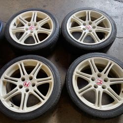 17" JDM Type r (EP3 Wheels ) Rims And Dunlop Tires