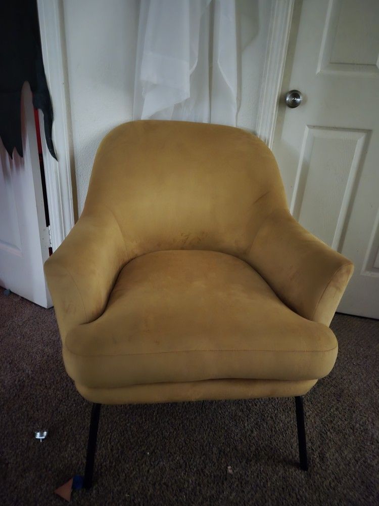 Mustard Yellow Velvet Arm Chair
