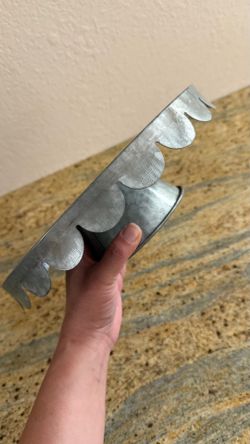 Galvanized Metal Cake Stand / Farmhouse Pedestal Display