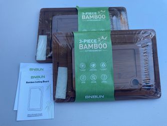 Bamboo Cutting Boards Set of 3-Pieces for Kitchen (BRAND NEW)