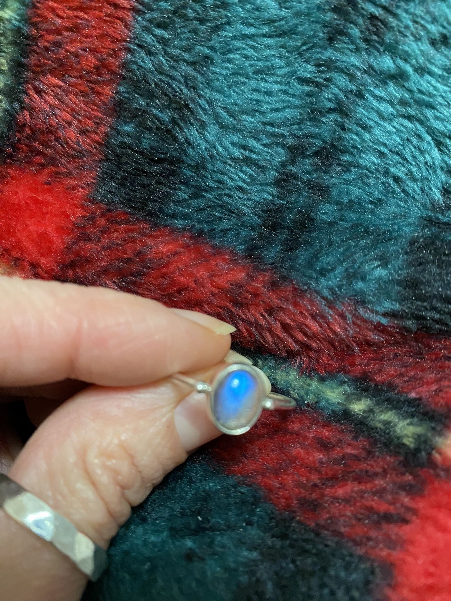 Blue flash labradorite Ring Size 8
