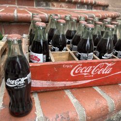 Antique Soda Crates With Bottles