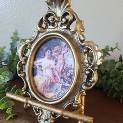 Vintage/antique frame with decoupaged image