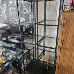 Ikea Glass Bookcase/Shelves: "Vittsjö"
