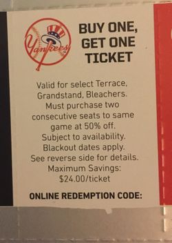 Yankee discount tix