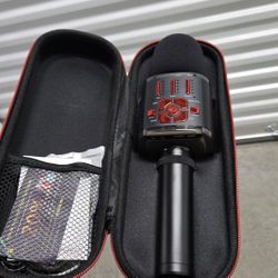 Bluetooth Wireless Karaoke Microphone with LED Lights,4-in-1 Portable Handheld Mic with Speaker