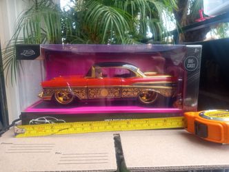 Jada Pink Slips 1957 Chevrolet Bel Air Diecast Car Red/Black And  Gold.