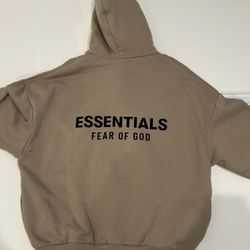 Essentials: Fear of God Light Brown Hoodie