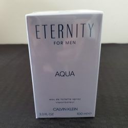 ETERNITY FOR MEN AQUA CALVIN KLEIN EAU DE TOILETTE SPRAY 3.3 OZ $45 FINAL PRICE