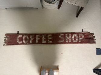 Large Vintage-Style Reclaimed Wood “COFFEE SHOP” Sign