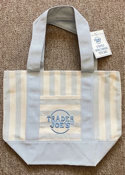 Trader Joe's Striped Mini Canvas Tote Bag