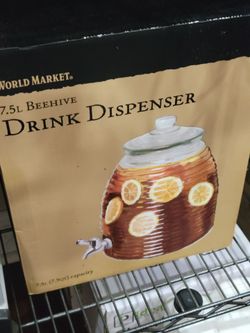 World Market Glass Beehive Drink Dispenser