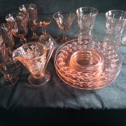 Vintage Pink Depression Glass