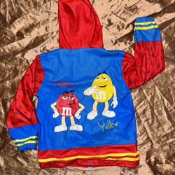 Vintage Official 1980's M&M's World Youth size 6X Rain Jacket Lined zip up Jacke