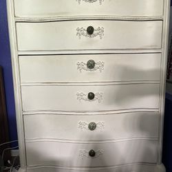 Vintage French Provincial Wooden Chest Dresser and nightstand 