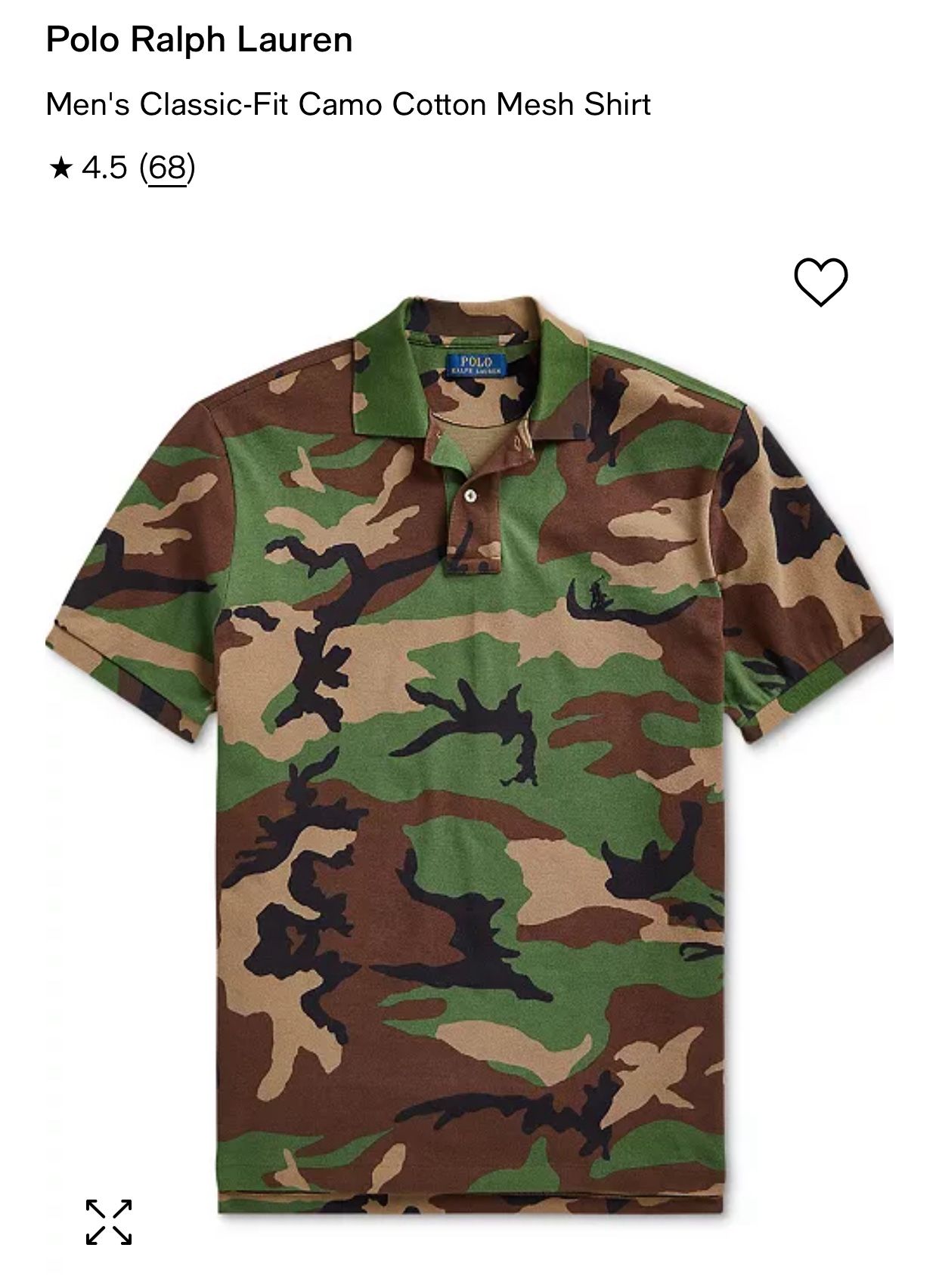 Men's Classic-Fit Camo Cotton Mesh Shirt