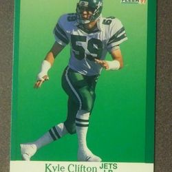 1991 Fleer Football #148 Kyle Clifton New York Jets N.Y. Linebacker NFL Card Collectible Vintage