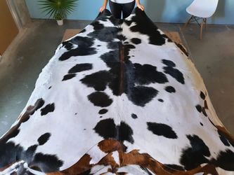 Large Tricolor Cowhide Rug