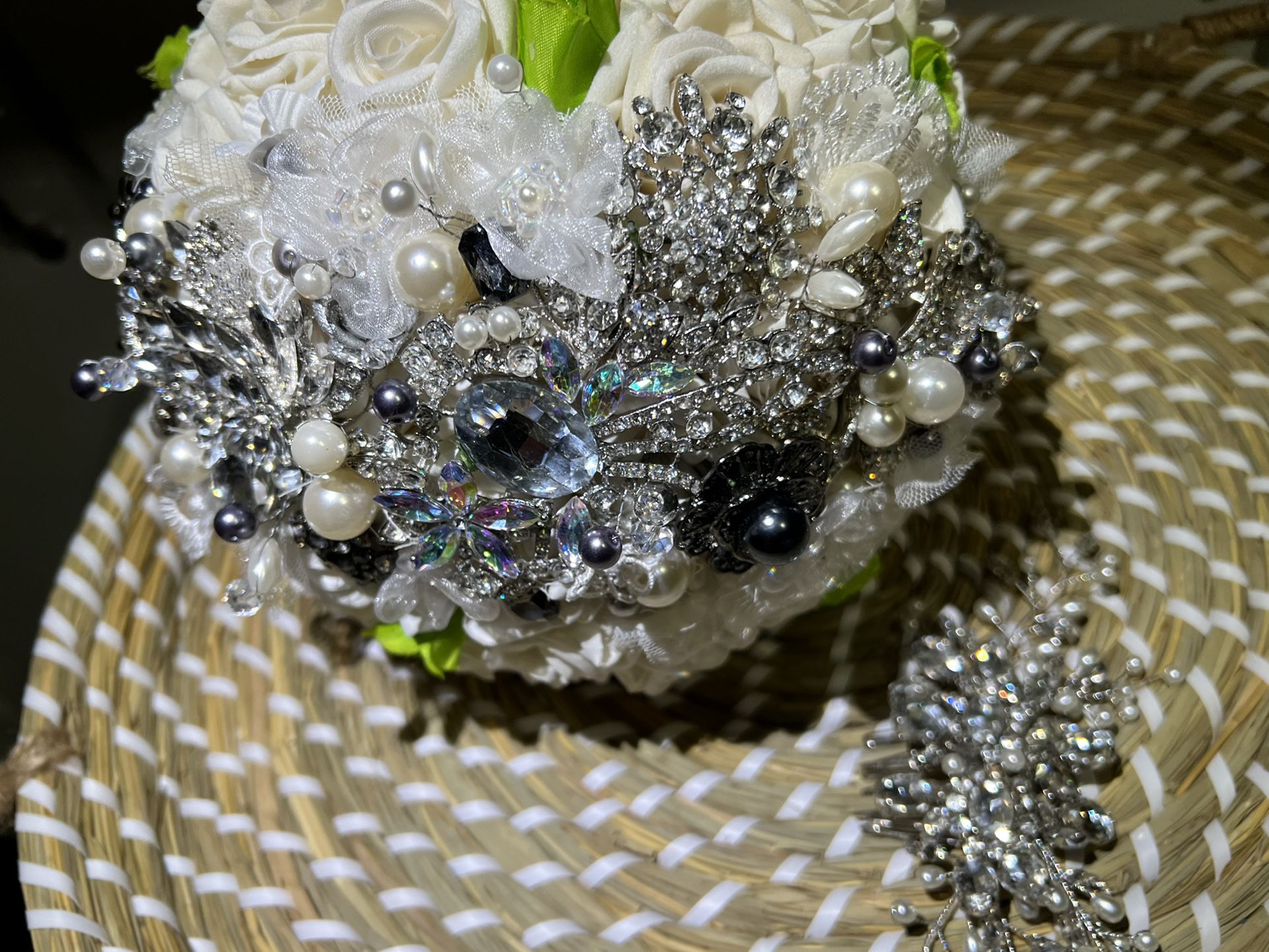 Bridal wedding accessories with crystals