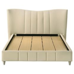 King size or Queen size Panel Platform Bed frame Ivory color