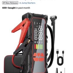 Battery Jumper Starter Portable, 5000A Jump Starter with Air Compressor