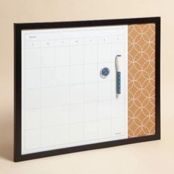 Brand New 2-in-1 Dry Erase Calendar Combo Board With Marker & Magnet, 16" x 20" and Mounting Hook