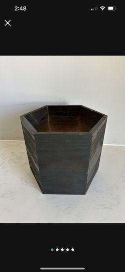 High Quality Large Hexagonal Wooden Charcoal Planter/ Flower Pot 