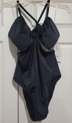 NWT Black Large cut out Cheeky High leg sexy one-piece swimsuit