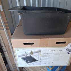 Allen And Roth Drop In Or Undermount 16x20 Inch Granite Single Bowl Kitchen Sink