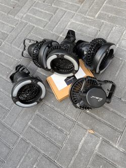 Tent/Camping/RV fans with lights and Batteries