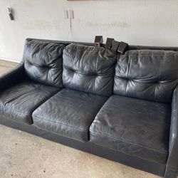 Black leather Couch
